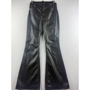 Hollister Black Faux Leather High Rise Flare Pants Womens Size 3R W26 Edgy Vegan